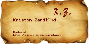 Kriston Zaránd névjegykártya